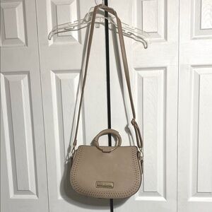 Marc New York Andrew Marc tan faux leather saddle bag crossbody handbag purse